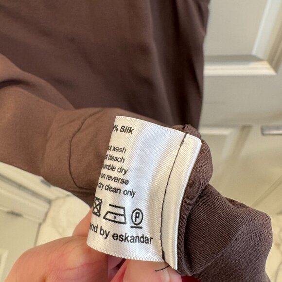 ESKANDAR Silk Pleated Wide Sleeveless Tank Top Blouse Shell (Size 1) - Picture 3 of 6